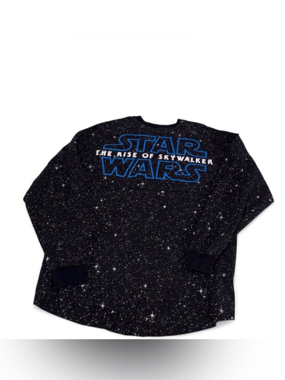 Star Wars men’s black spirit jersey with Blue Logo and Star Print Size XL